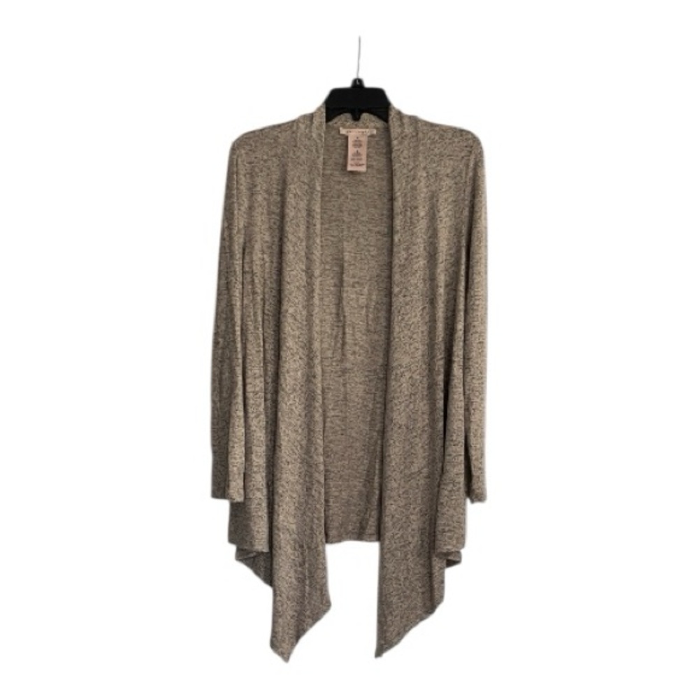 Philosophy Heathered Open Front Cardigan - Taupe